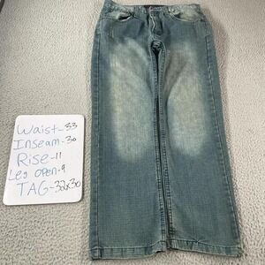 Vintage Brooklyn Express Jeans Men's Size 32x30 Y2K Straight Leg Skater fade